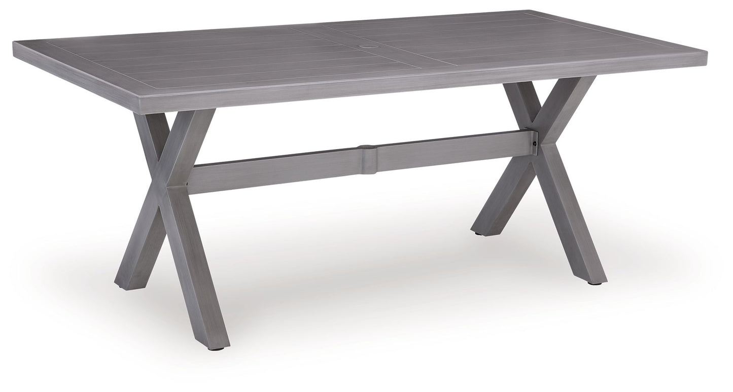 Dillon Beach - Rectangular Dining Table With Umbrella Option - Gray