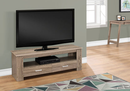 TV Stand, Console, Media Entertainment Center, Storage Drawers - Taupe