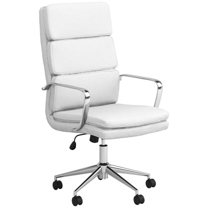 Molly - Upholstered Adjustable High Back Office Chair With Base - White