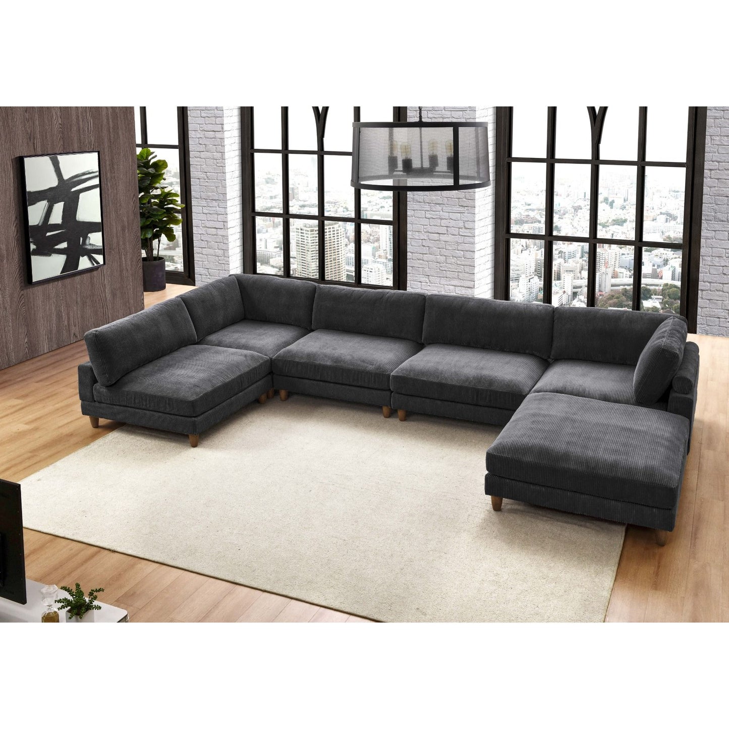 Modern Modular Sectional With Adjustable Back Support