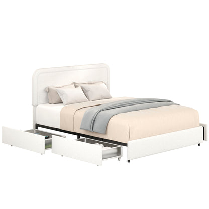 Liv - Patented With Drawers Upholstered Storage Platform Bed