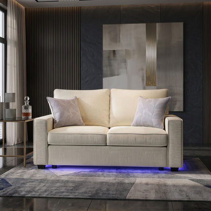 Rita - Loveseat, LED Base Lighting, Cushions And 2 Accent Pillows