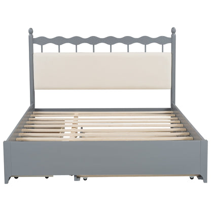 Storage Platform Bed With 2 Big Drawers & Trundle