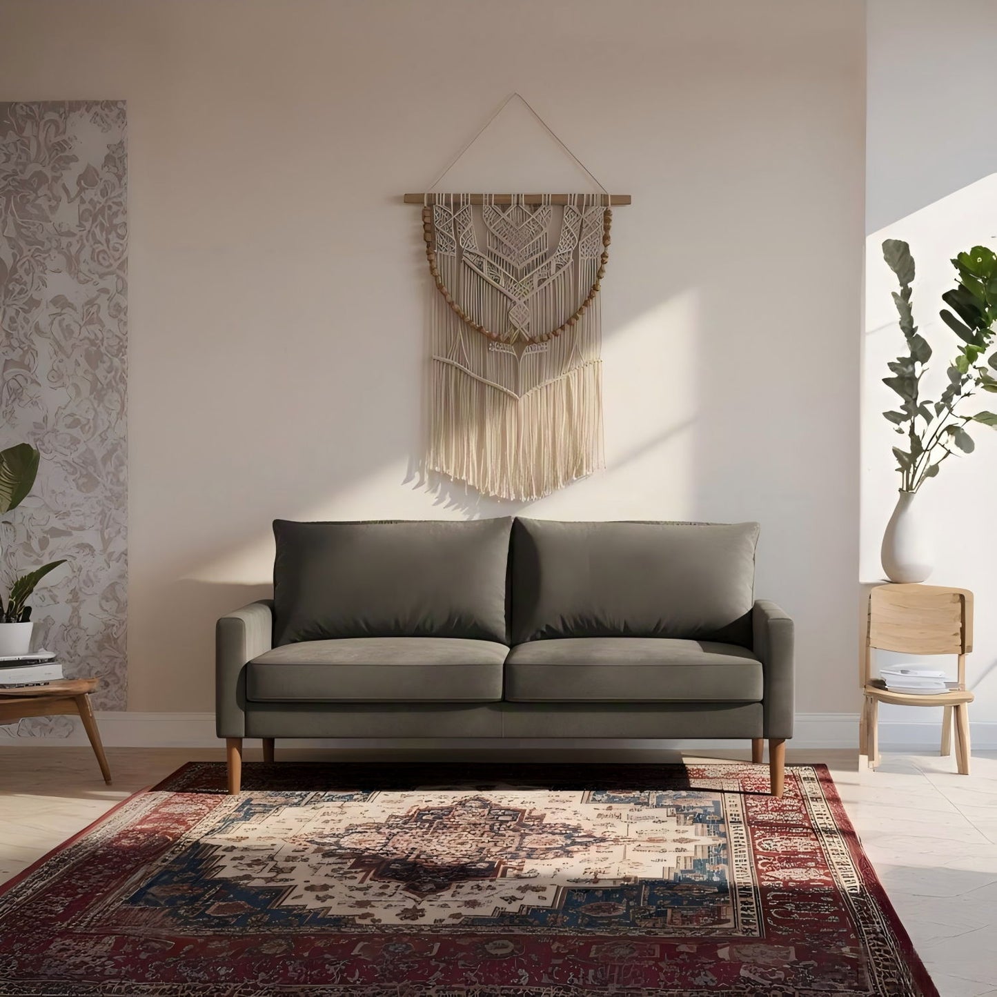 Upholstered Sofa, 3 Seater Couch For Living Room