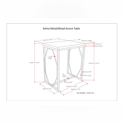 Selma - Handcrafted Metal And Wood Accent Table