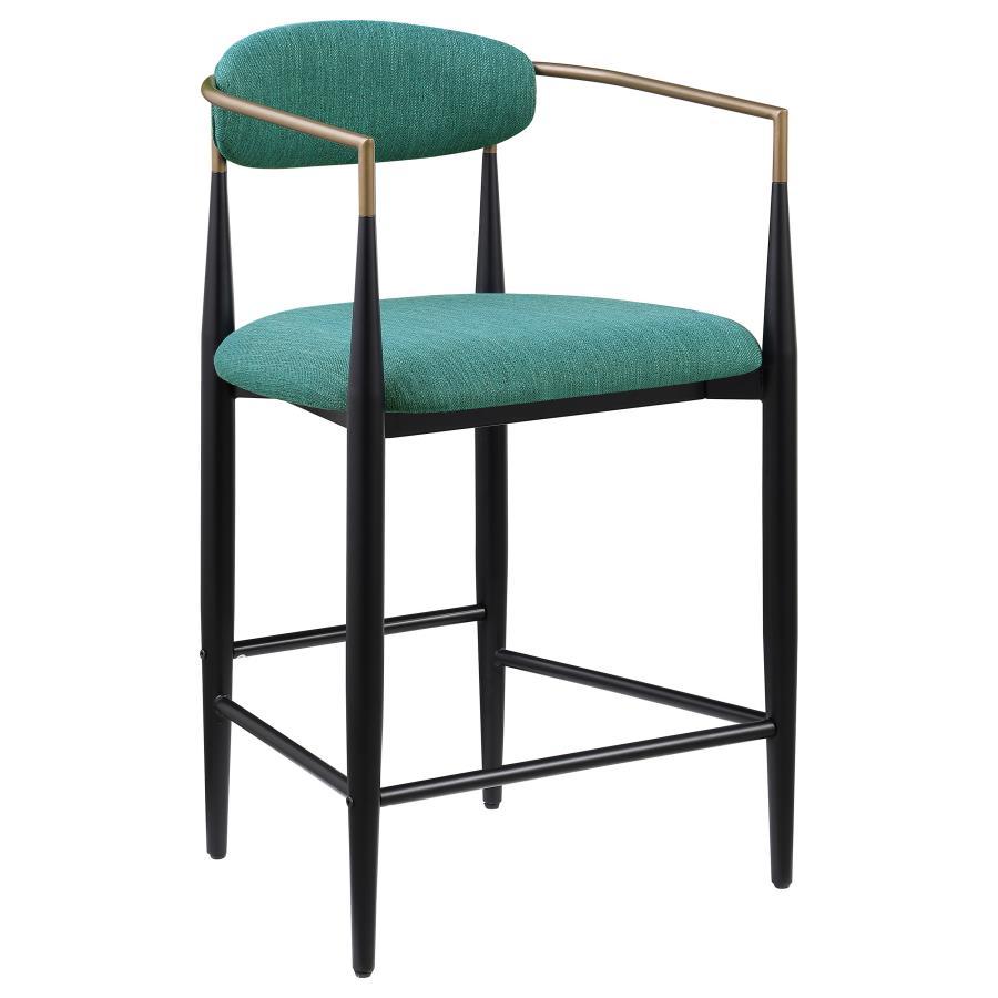 Tina - Metal Counter Height Bar Stool With Upholstered Back And Seat (Set of 2)