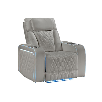 Electra - Power Recliner With Power Headrest, Massage, LED Lighting And USB Control