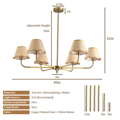 6 Lamp Chandelier - Golden