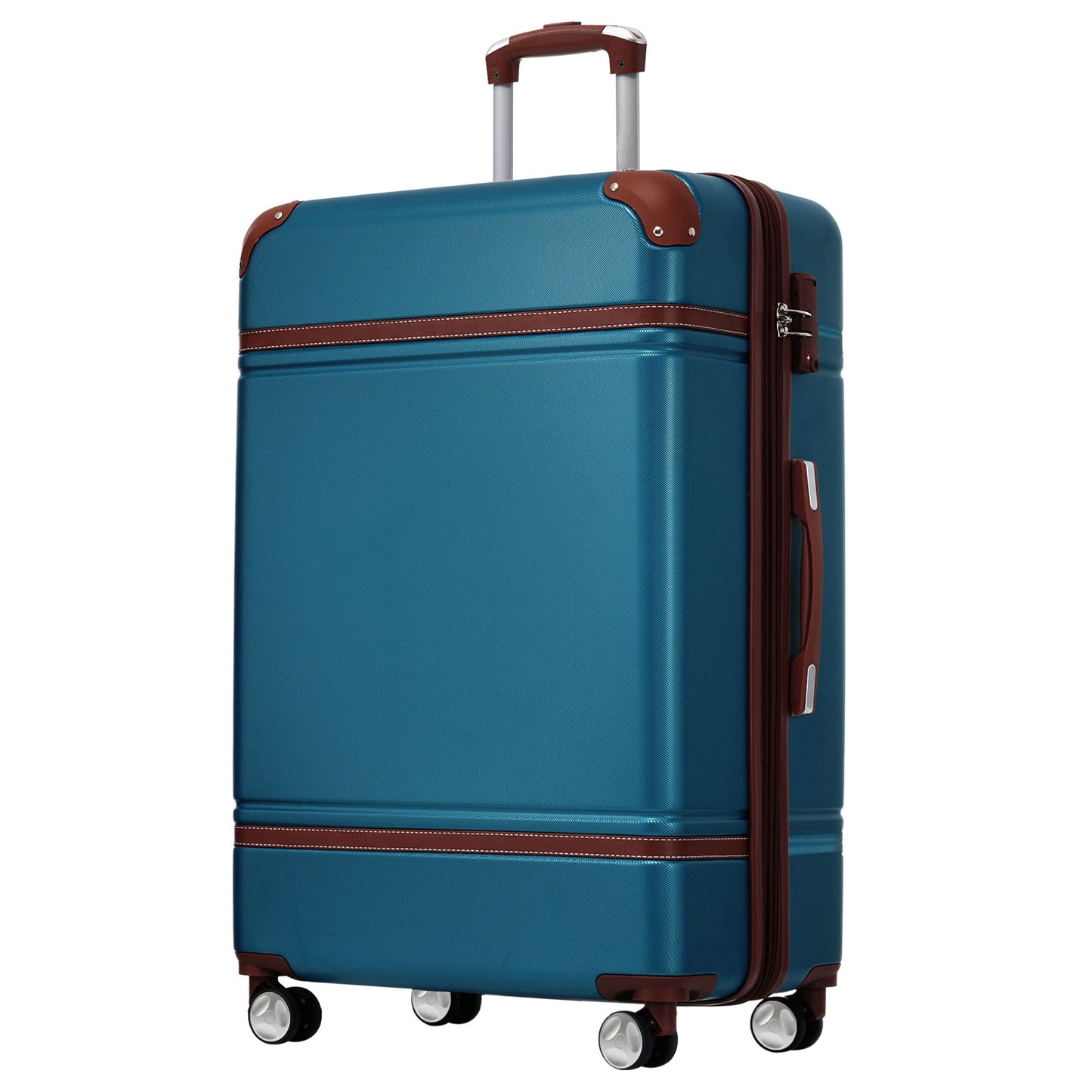 Hardshell Luggage With Tsa Lock, 28" Expandable Lightweight Suitcase With Spinner Wheels, Single Vintage Luggage