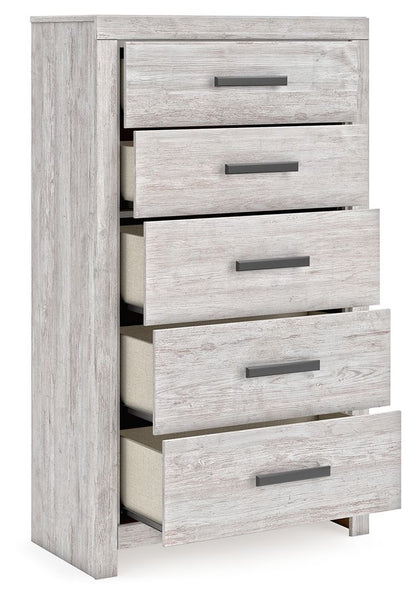 Cayboni - Whitewash - Five Drawer Chest