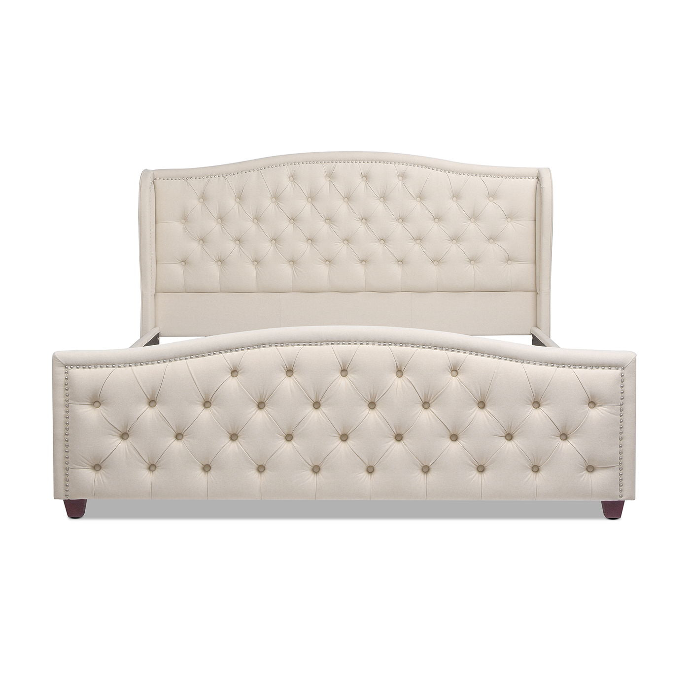 Fontana - Queen Wingback Upholstered Platform Bed Frame