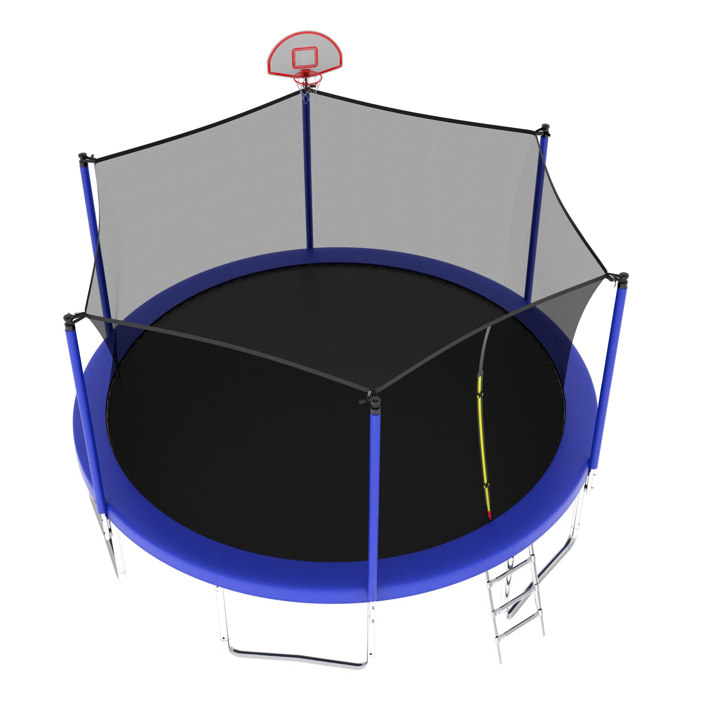 14Ft For Kids Children With Safety Enclosure Net Outdoor Backyards Large Recreational Trampoline - Blue