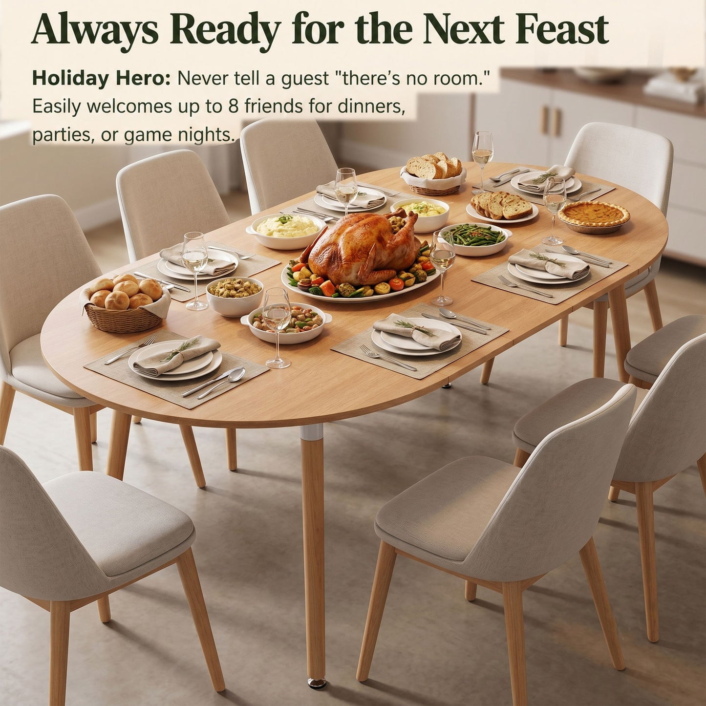 3 In 1 Extendable Dining Table - Wood
