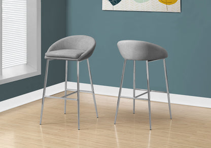 Bar Stool, Bar Height, Contemporary & Modern (Set of 2) - Gray