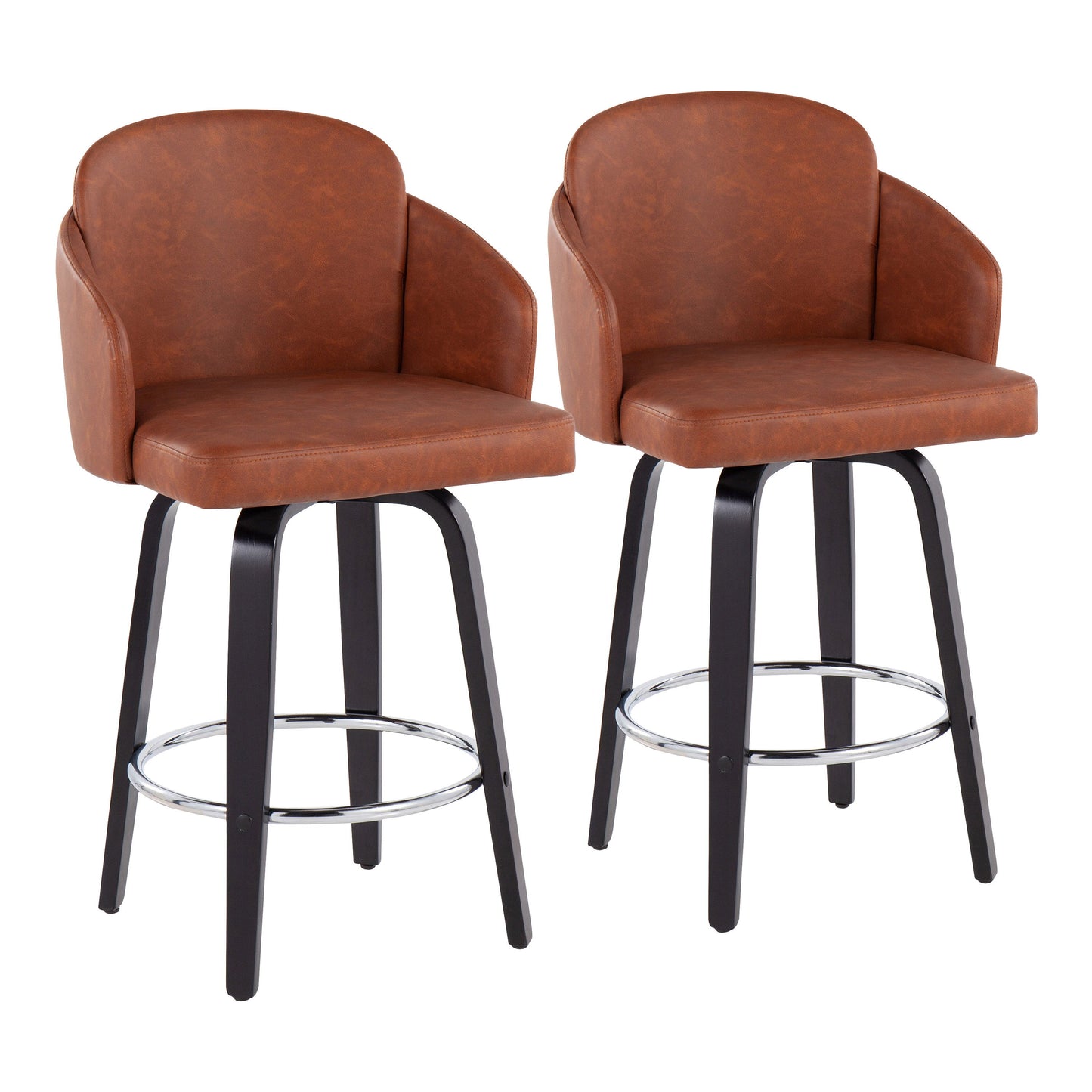 Dahlia - Contemporary Counter Stool Round Footrest (Set of 2)