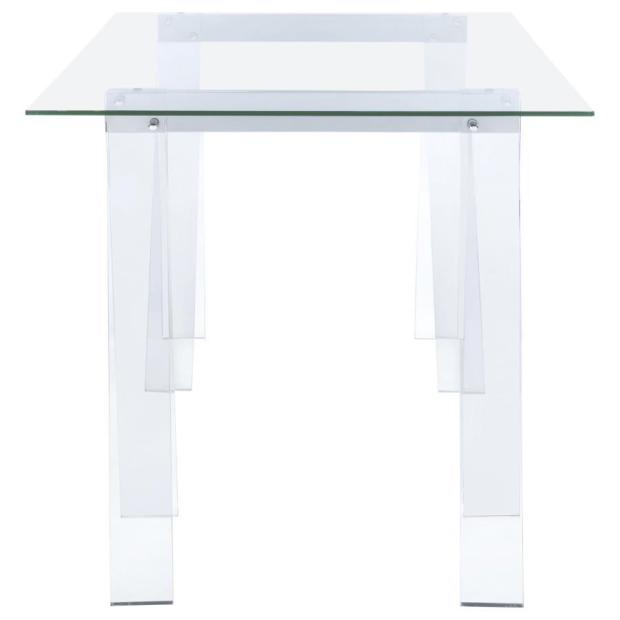 Amaturo - Glass Top Acrylic Writing Desk - Clear