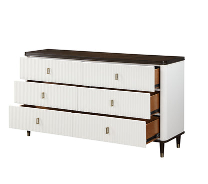 Carena - Dresser With Jewerly Tray - White / Walnut