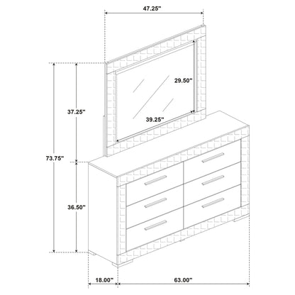 Pierce - 6 Drawer Dresser And Mirror
