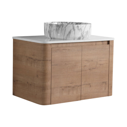 Wall Mounted Bathroom Vanity With Art Sink & 1 Soft Close Door