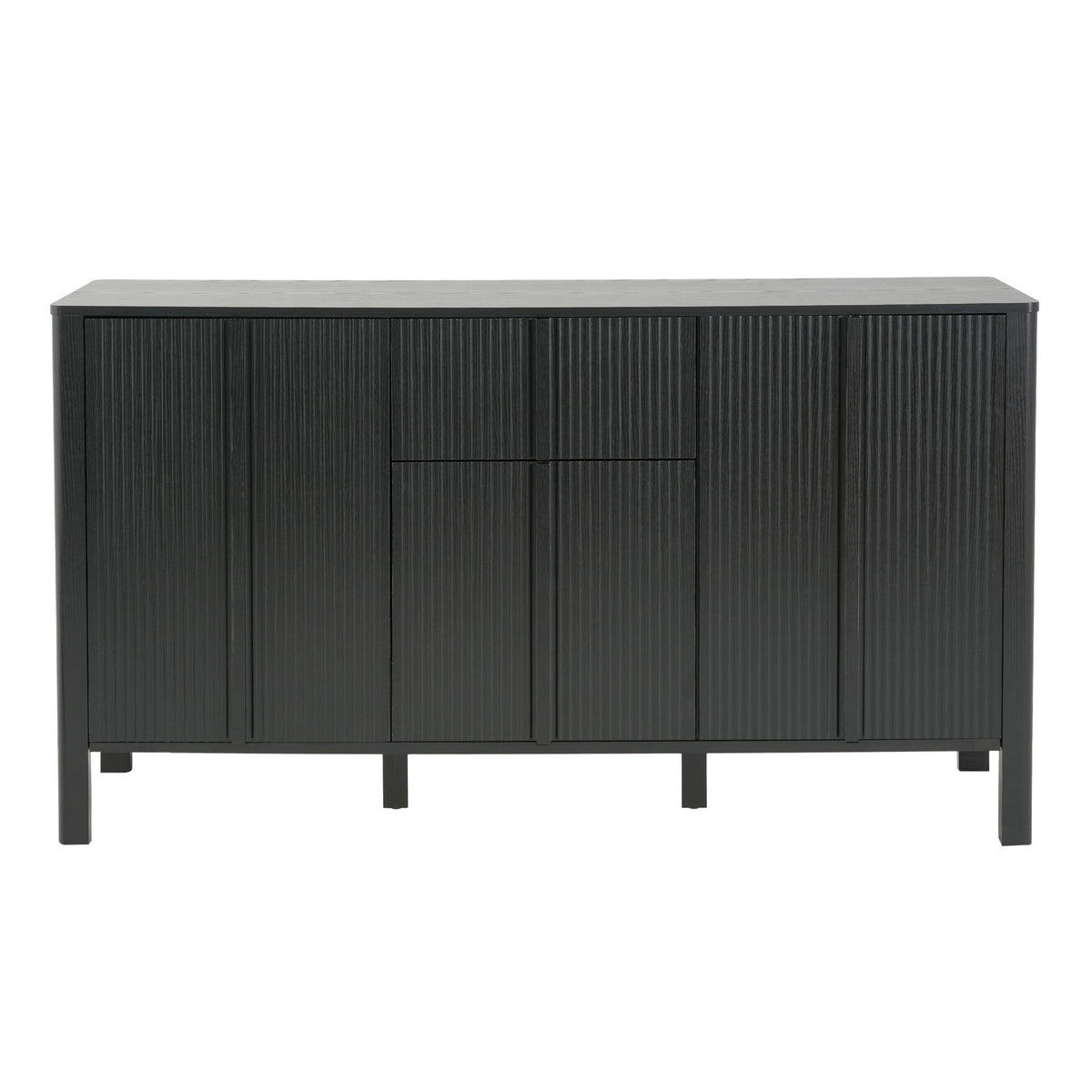 Colored Fluted Sideboard With 3 Doors And 1 Drawer