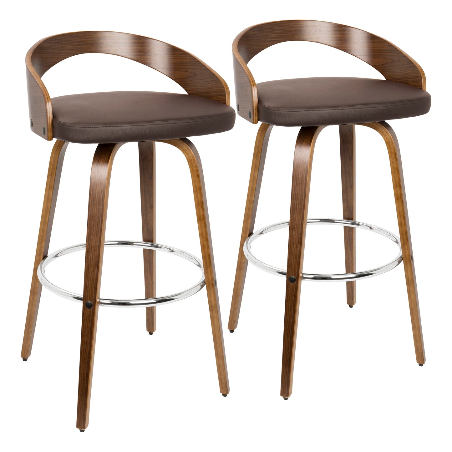 Grotto - Mid Century Elegant Design Modern Barstool With Swivel (Set of 2)