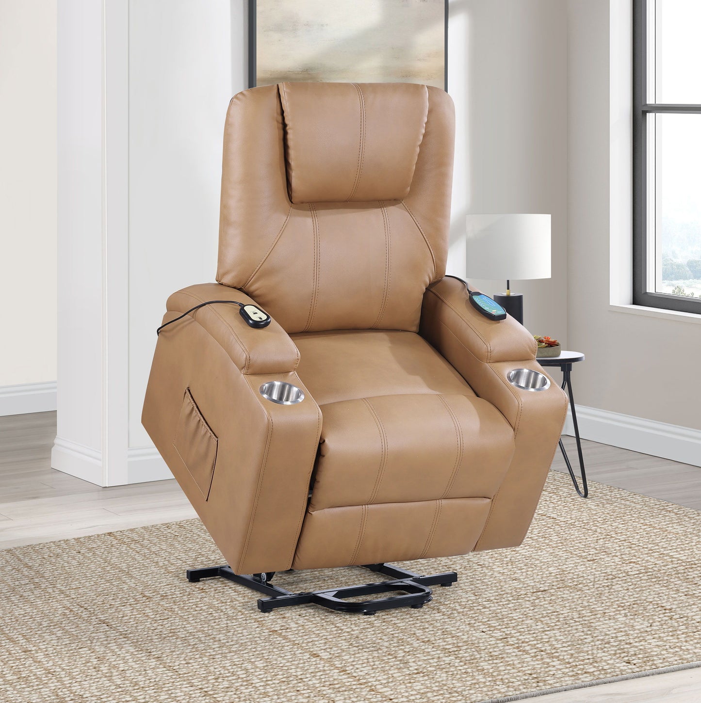 Armstrong - Upholstered Power Lift Massage Recliner