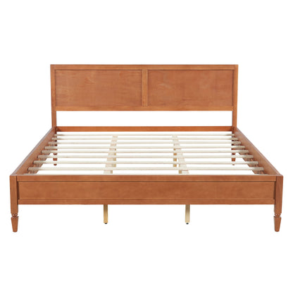 Classic Platform Bed Frame With Panel Headboard