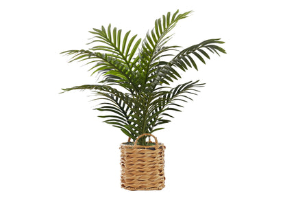 24" Tall, Artificial Plant, Palm, Indoor, Faux, Fake, Table, Floor, Greenery, Potted, Real Touch, Decorative - Green / Beige