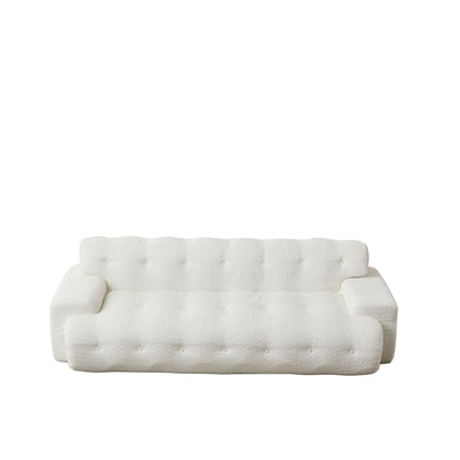 Cloud Series Minimalist Button Tufted Square Arm 3 Seater Sofa