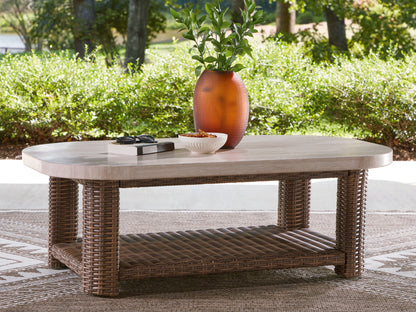 Angel Island - Rectangular Cocktail Table - Beige / Brown