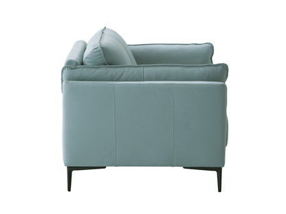 Mesut - Top Grain Leather Loveseat - Sage Green