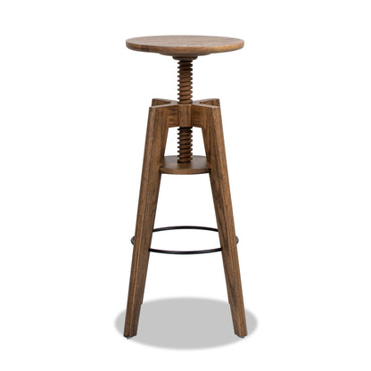 Spencer - Minimalist Oak Adjustable Bar Counter Stool - Walnut Brown Oak