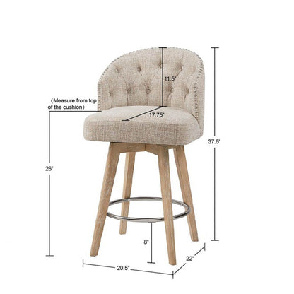 Onyx - 360 Degree Swivel Counter Stool - Cream
