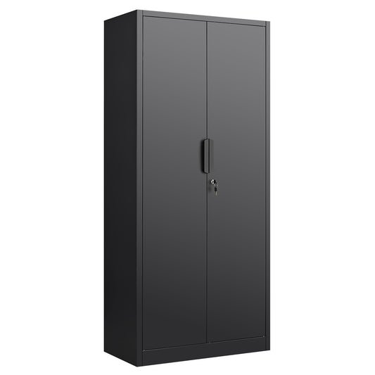 2 Door File Cabinet With Lock, 4 Adjustable Shelves, Heavy-Duty