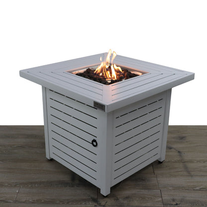 Propane Fire Pit Table - Antique White / Gray