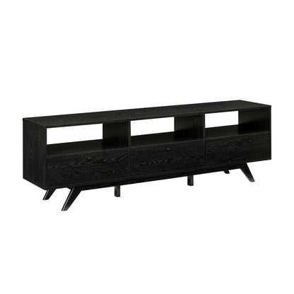 Modern Scandi 3 Door Low Profile TV Stand For TVs Up To 80"