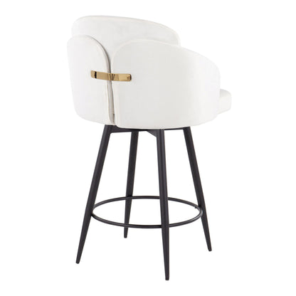 Dahlia - Contemporary Fixed Height Counter Stool With Round Footrest (Set of 2)