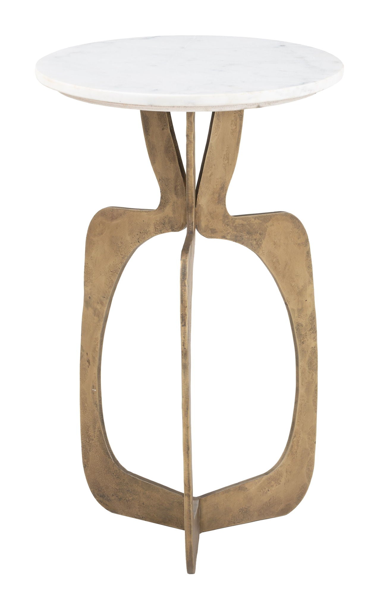 Ophelia - Side Table - White / Brass