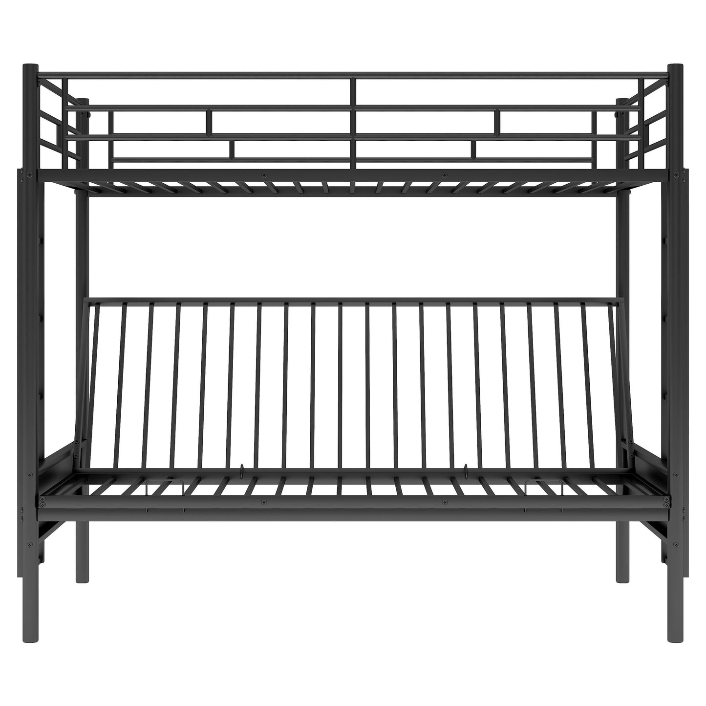 Twin Over Full Bunk Bed, Multi Function - Black