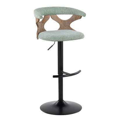 Gardenia - Contemporary Adjustable Barstool With Swivel With Rounded T Footrest (Set of 2)