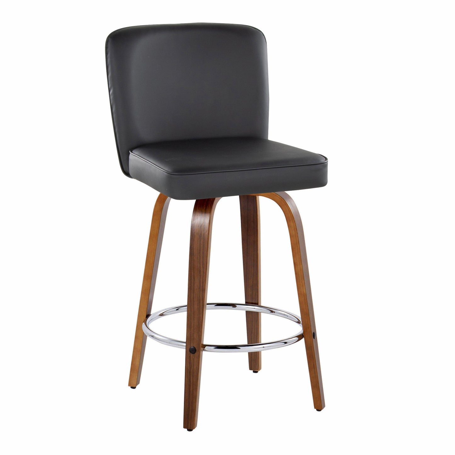 Henry - Contemporary Fixed Height Counter Stool With Swivel With Round Footrest (Set of 2)