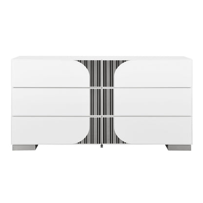 Sasha - Dresser With Curved Front Detailing - White