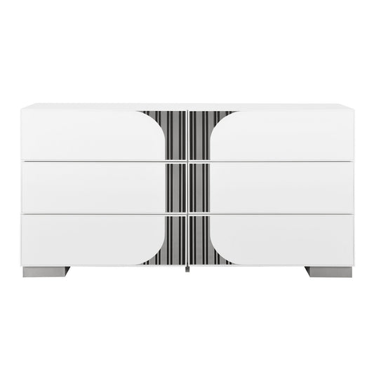 Sasha - Dresser With Curved Front Detailing - White