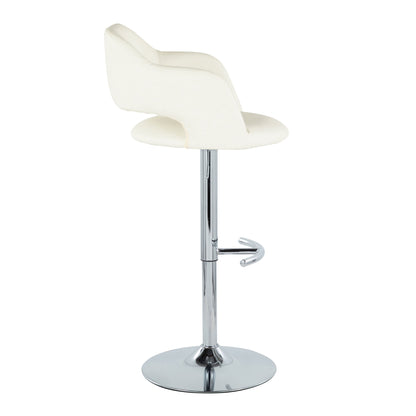 Margarite - Contemporary Ajustable Barstool With Swivel With Rounded T Footrest (Set of 2)