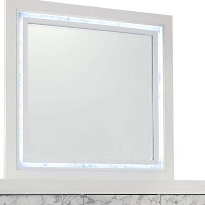 Skye - Marble Mirror - White