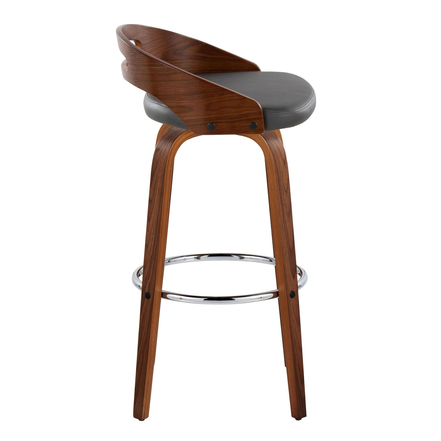 Cassis - Contemporary Fixed Height Barstool With Swivel With Round Footrest (Set of 2)