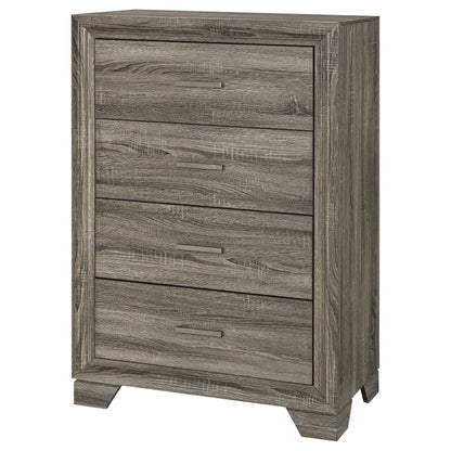 Wright - 4-Drawer Chest Of Drawers - Brown Oak