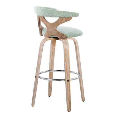 Gardenia - Contemporary Fixed Height Barstool With Swivel With Round Footrest (Set of 2)