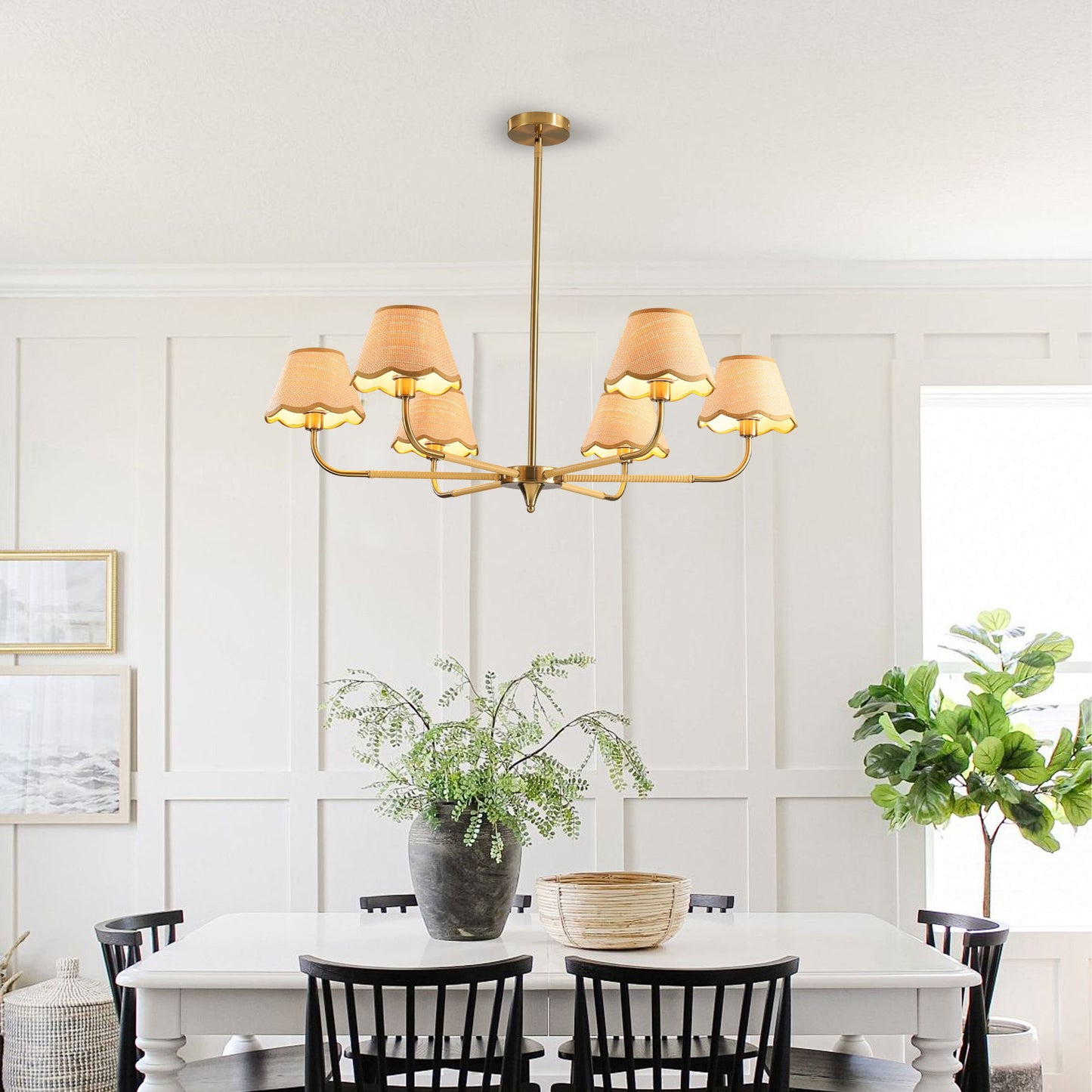 6 Lamp Chandelier - Golden