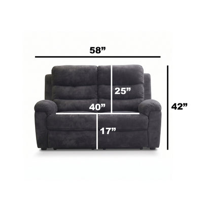 2 Seat Manual Recliner Loveseat With 150° Deep Recline, For Small Living Spaces - Dark Gray